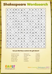 Shakespeare Wordsearch